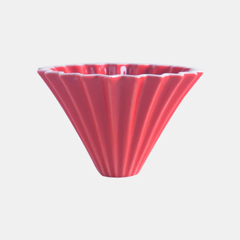 StepUp Coffee Origami Ceramic Pour Over Dripper, Handmade Cone Brewer