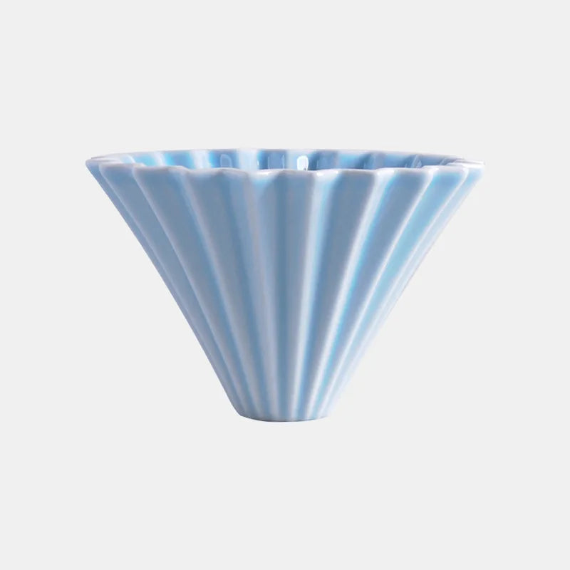 StepUp Coffee Origami Ceramic Pour Over Dripper, Handmade Cone Brewer